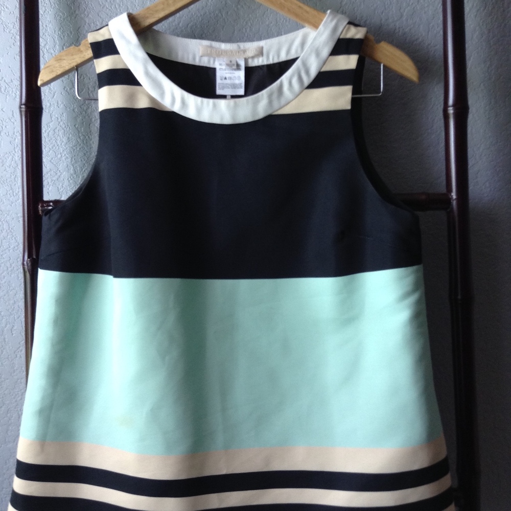 Anthropologie Troubadour Blue Split Zipper Top